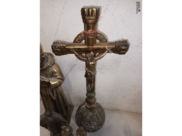 Lot 244 - religieuze deco in metaal. 5 stuks - afbeelding 2 van  4