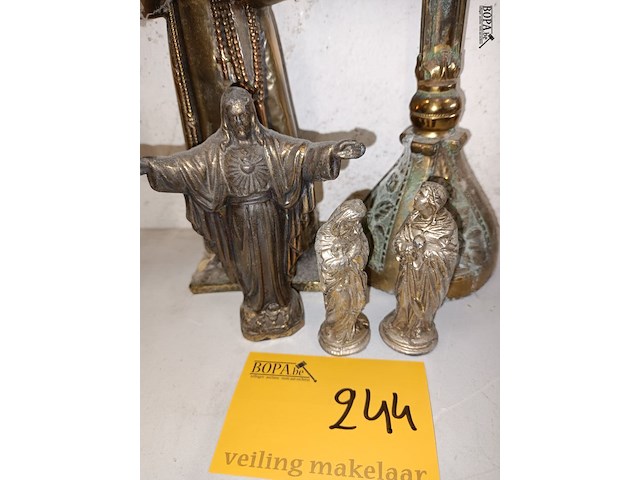 Lot 244 - religieuze deco in metaal. 5 stuks - afbeelding 4 van  4