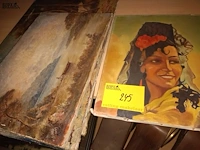 Lot 245 - schilderij op doek. 4 stuks