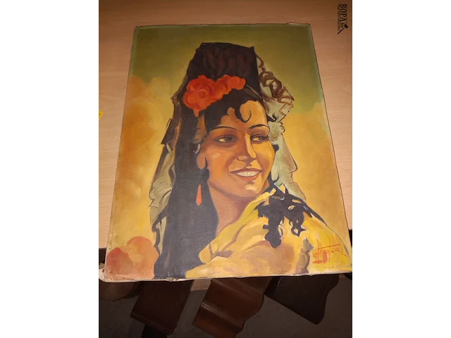 Lot 245 - schilderij op doek. 4 stuks - afbeelding 2 van  5