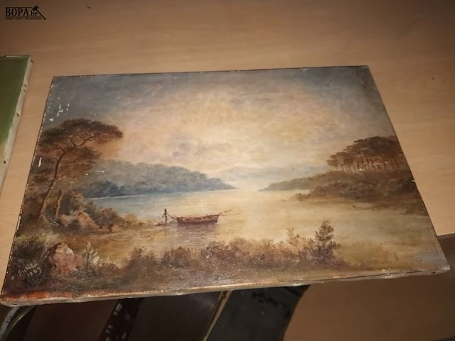 Lot 245 - schilderij op doek. 4 stuks - afbeelding 3 van  5