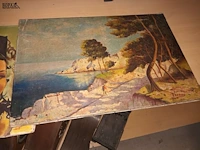 Lot 245 - schilderij op doek. 4 stuks - afbeelding 4 van  5