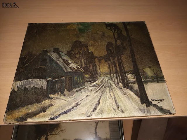 Lot 245 - schilderij op doek. 4 stuks - afbeelding 5 van  5
