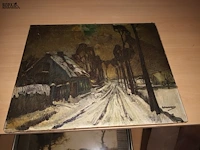 Lot 245 - schilderij op doek. 4 stuks - afbeelding 5 van  5