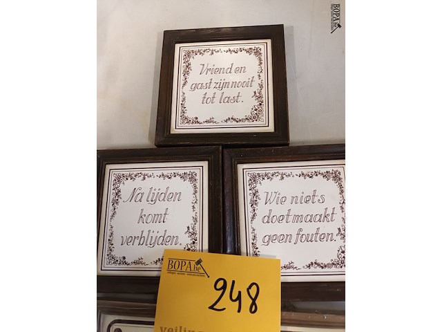 Lot 248 - kaders met spreuken. 5 stuks - afbeelding 2 van  4