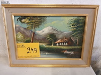 Lot 249 - schilderij in kader. gesigneerd - afbeelding 1 van  3