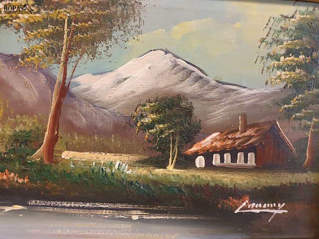 Lot 249 - schilderij in kader. gesigneerd - afbeelding 2 van  3