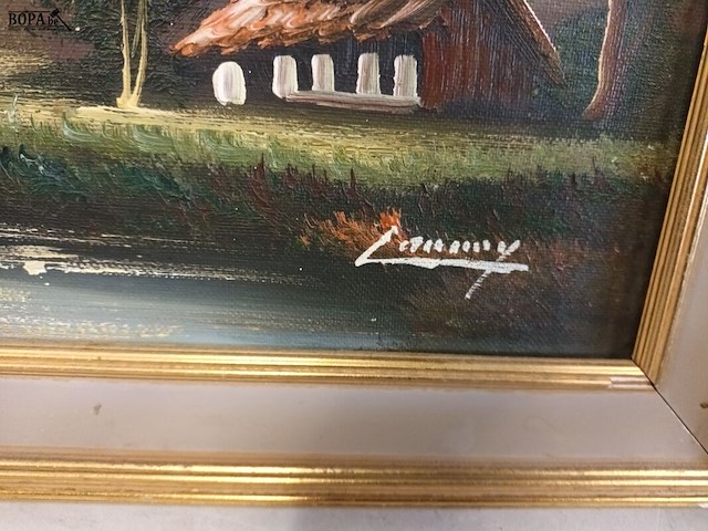 Lot 249 - schilderij in kader. gesigneerd - afbeelding 3 van  3