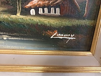 Lot 249 - schilderij in kader. gesigneerd - afbeelding 3 van  3