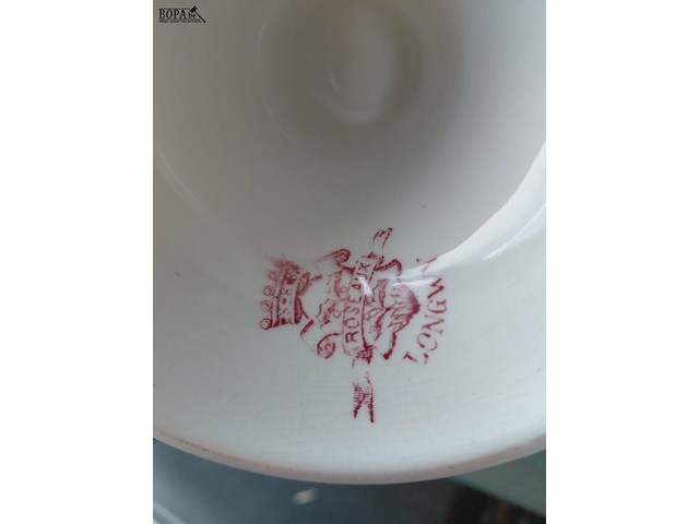 Lot 25 - franse antieken étagère roseau longwy - afbeelding 3 van  3
