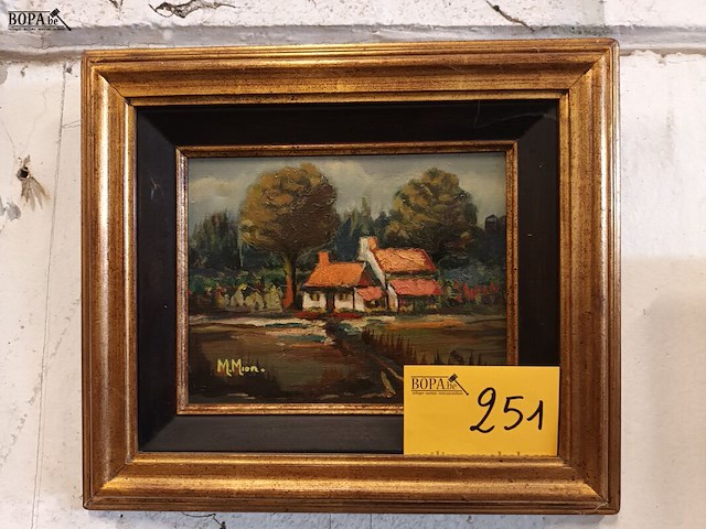 Lot 251 - kader met bloemstuk - afbeelding 1 van  3