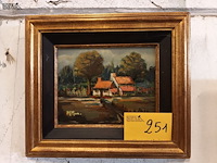 Lot 251 - kader met bloemstuk - afbeelding 1 van  3