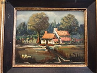 Lot 251 - kader met bloemstuk - afbeelding 2 van  3