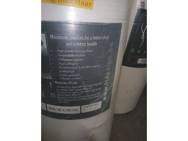 Lot 252 - matras 80 x 200 cm - afbeelding 2 van  4