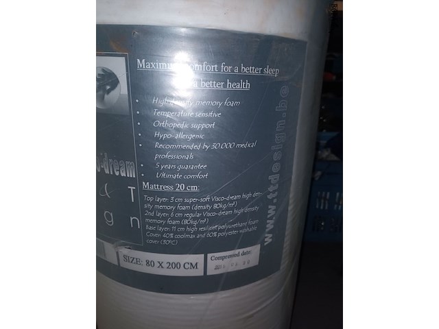 Lot 253 - matras 80 x 200 cm - afbeelding 2 van  3