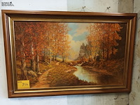 Lot 256 - schilderij in kader. gesigneerd - afbeelding 1 van  5