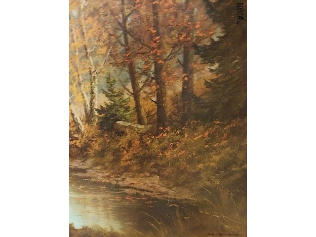 Lot 256 - schilderij in kader. gesigneerd - afbeelding 3 van  5