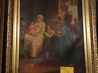 Lot 256 - schilderij vrouwen en kinderen