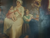 Lot 256 - schilderij vrouwen en kinderen - afbeelding 2 van  4