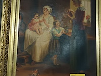 Lot 256 - schilderij vrouwen en kinderen - afbeelding 4 van  4
