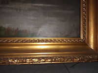 Lot 257 - schilderij rivier en boten - afbeelding 5 van  6