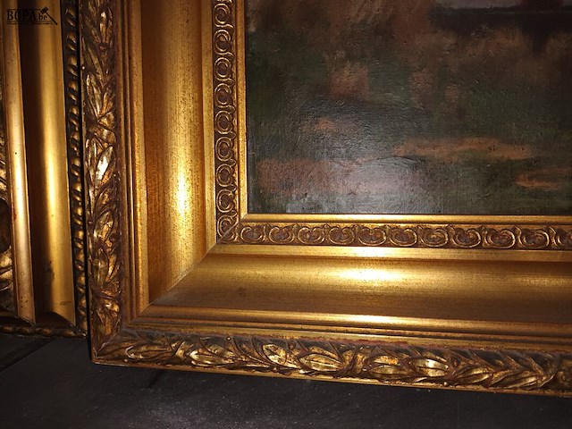 Lot 257 - schilderij rivier en boten - afbeelding 6 van  6