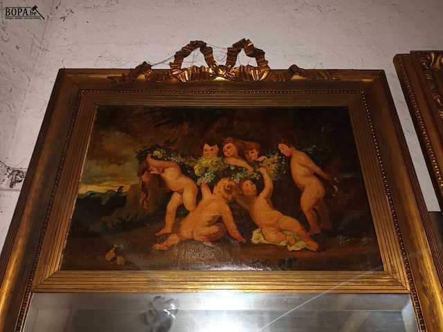 Lot 259 - spiegel met schilderij - afbeelding 3 van  4