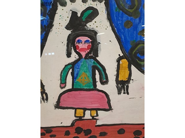 Lot 26 - kleurrijk kinderschilderij - afbeelding 2 van  2