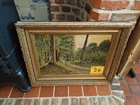Lot 26 - schilderij dreef met schapen - afbeelding 1 van  4
