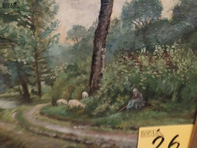 Lot 26 - schilderij dreef met schapen - afbeelding 4 van  4