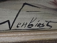 Lot 26 - stilleven op doek, getekend verbiest - afbeelding 2 van  3