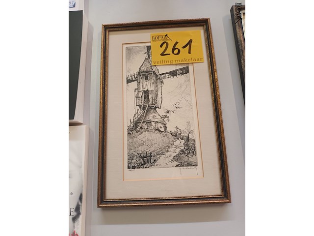 Lot 261 - kader windmolen - afbeelding 1 van  4