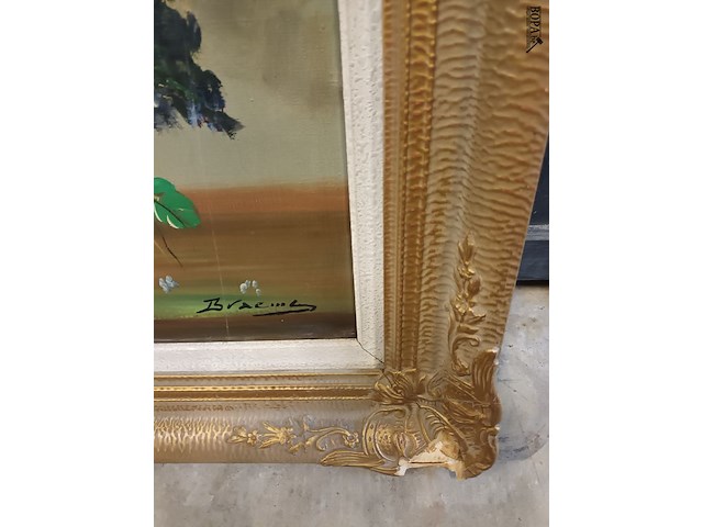 Lot 261 - schilderij in kader. gesigneerd - afbeelding 3 van  5