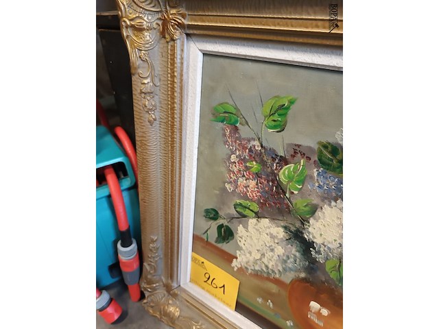 Lot 261 - schilderij in kader. gesigneerd - afbeelding 5 van  5