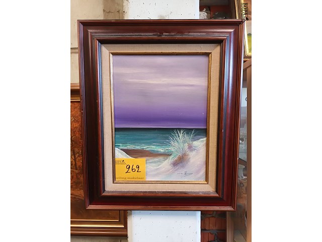 Lot 262 - schilderij in kader. gesigneerd - afbeelding 1 van  3