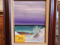 Lot 262 - schilderij in kader. gesigneerd - afbeelding 1 van  3
