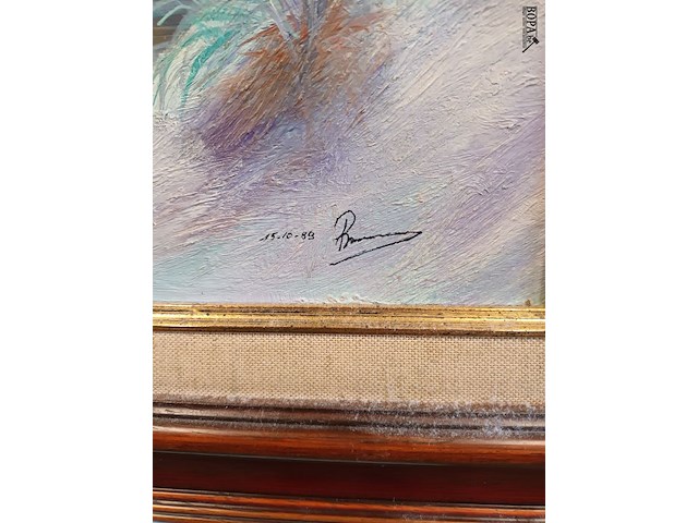 Lot 262 - schilderij in kader. gesigneerd - afbeelding 2 van  3