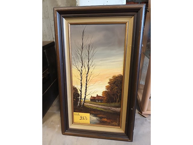 Lot 263 - schilderij in kader. gesigneerd - afbeelding 1 van  4