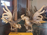 Lot 265 - vechthanen in koper. 2 stuks - afbeelding 1 van  4