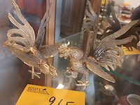 Lot 265 - vechthanen in koper. 2 stuks - afbeelding 4 van  4