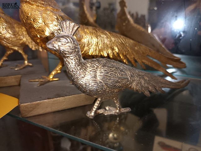 Lot 268 - fazanten in messing. 3 stuks - afbeelding 3 van  4