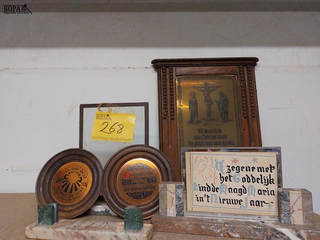 Lot 268 - spreekwoorden kaders, 6 stuks - afbeelding 1 van  2