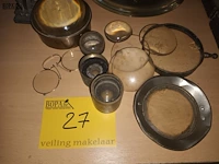 Lot 27 - antieke lenzen en knijpbril. 13 stuks - afbeelding 3 van  4