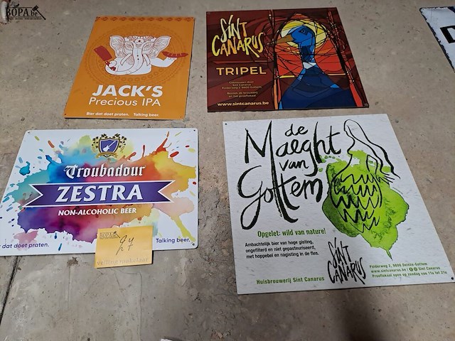 Lot 27 - bierborden decoratief 4 st - afbeelding 1 van  1