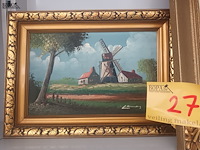 Lot 27 - schilderijen. 2 stuks - afbeelding 2 van  6