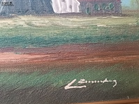 Lot 27 - schilderijen. 2 stuks - afbeelding 3 van  6
