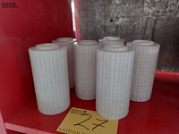 Lot 27 - witte glazen lampenkappen, ong. 6 stuks