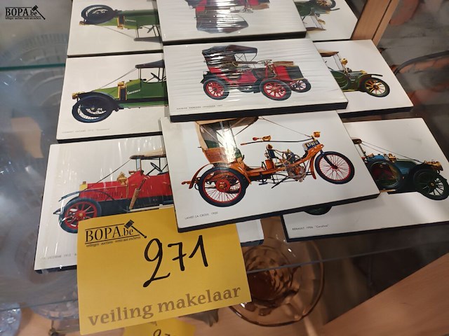 Lot 271 - wand decoratie oldtimers. 6 stuks - afbeelding 1 van  3