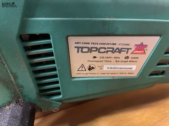 Lot 272 - elektrische kettingzaag topcraft - afbeelding 2 van  2