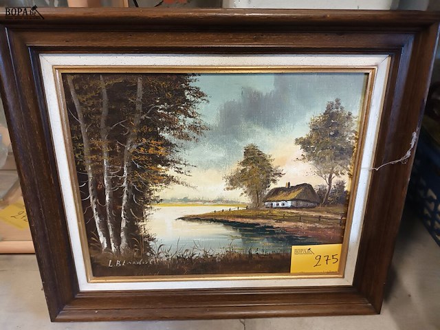 Lot 275 - schilderij in kader. gesigneerd - afbeelding 1 van  4